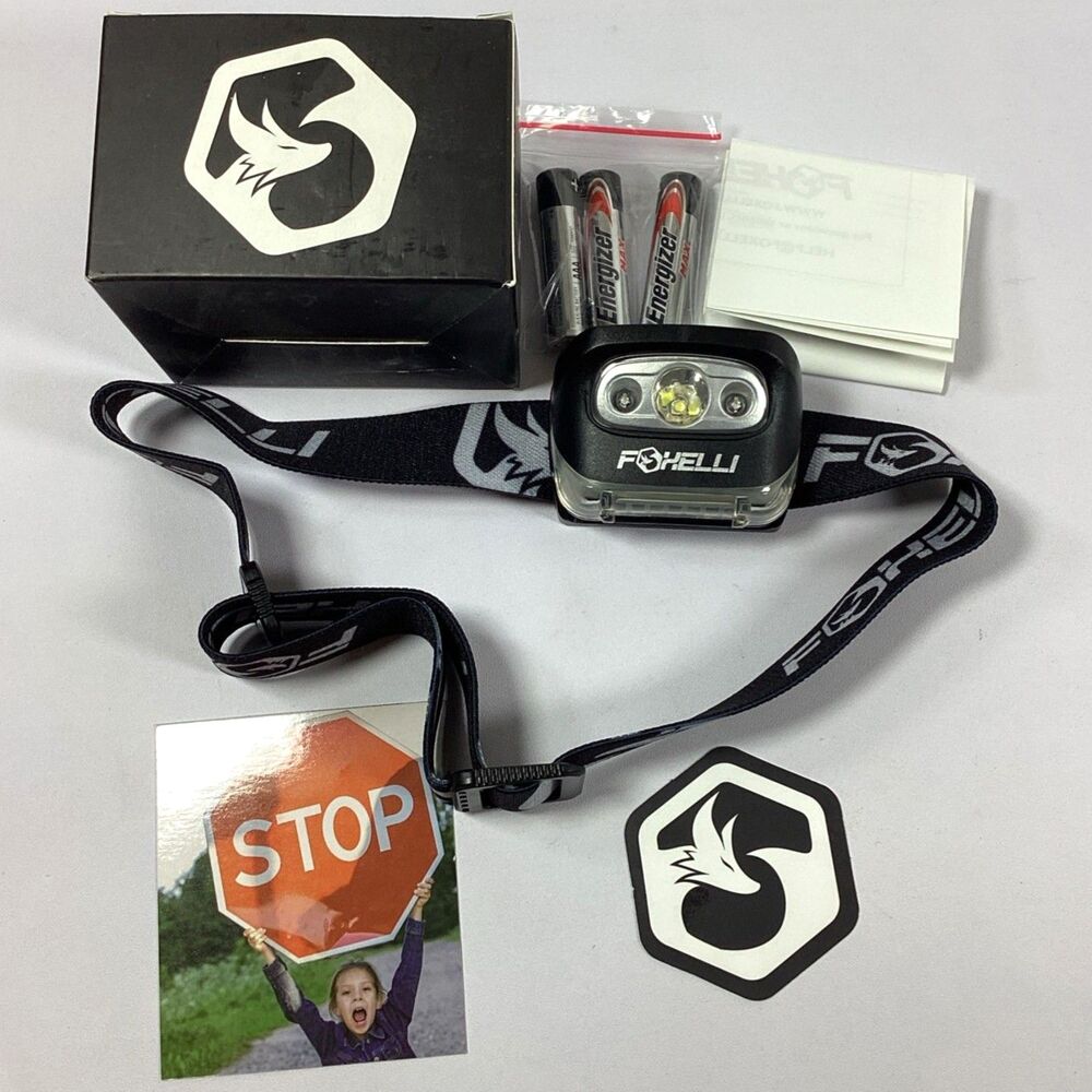 Foxelli Headlamp Flashlight 165 Lumen Up To 45 Hours MX20 With Batteries New